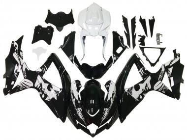 Großhandel Suzuki GSXR 600 / GSXR 750 Motorrad Verkleidung 2006-2007 - Glanzendes Schwarz Weiss