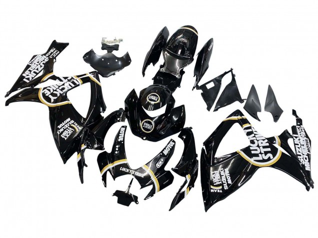 Großhandel Suzuki GSXR 600 / GSXR 750 Motorrad Verkleidung 2006-2007 - Glanzendes Schwarz Weiss Motul Lucky Strike