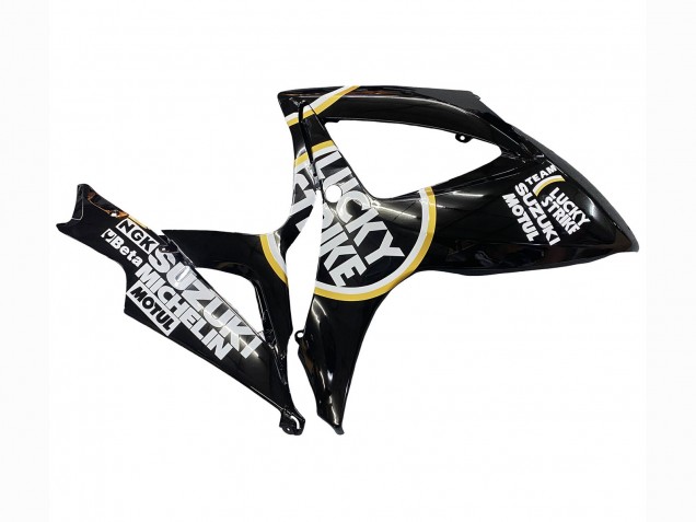 Großhandel Suzuki GSXR 600 / GSXR 750 Motorrad Verkleidung 2006-2007 - Glanzendes Schwarz Weiss Motul Lucky Strike