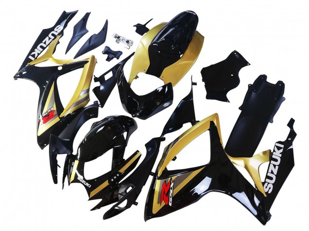 Großhandel Suzuki GSXR 600 / GSXR 750 Motorrad Verkleidung 2006-2007 - Gold Glanzendes Schwarz Rot