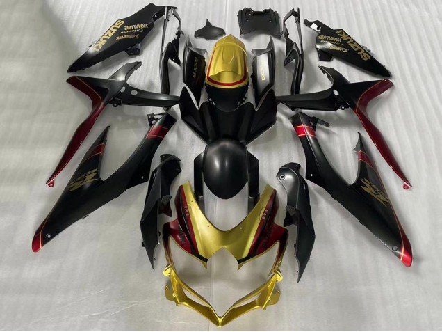 Großhandel Suzuki GSXR 600 / GSXR 750 Motorrad Verkleidung 2006-2007 - Gold Matt Schwarz Rot