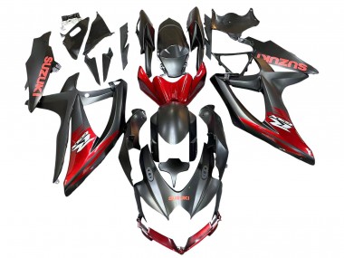 Großhandel Suzuki GSXR 600 / GSXR 750 Motorrad Verkleidung 2008-2010 - Matt Schwarz Rot
