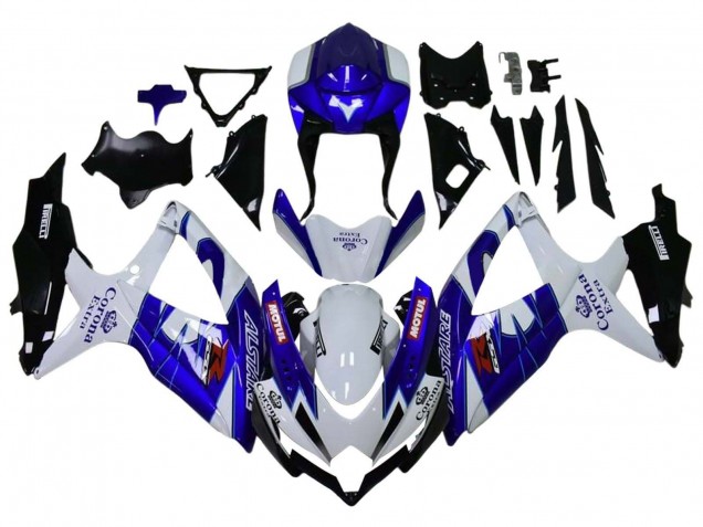 Großhandel Suzuki GSXR 600 / GSXR 750 Motorrad Verkleidung 2008-2010 - Weiss Blau Matt Schwarz Rot Motul
