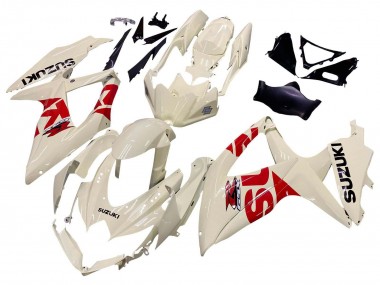 Großhandel Suzuki GSXR 600 / GSXR 750 Motorrad Verkleidung 2008-2010 - Creme Weiss Rot Schwarz