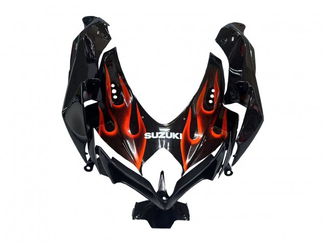 Großhandel Suzuki GSXR 600 / GSXR 750 Motorrad Verkleidung 2008-2010 - Glanzendes Schwarz Orange Flamme