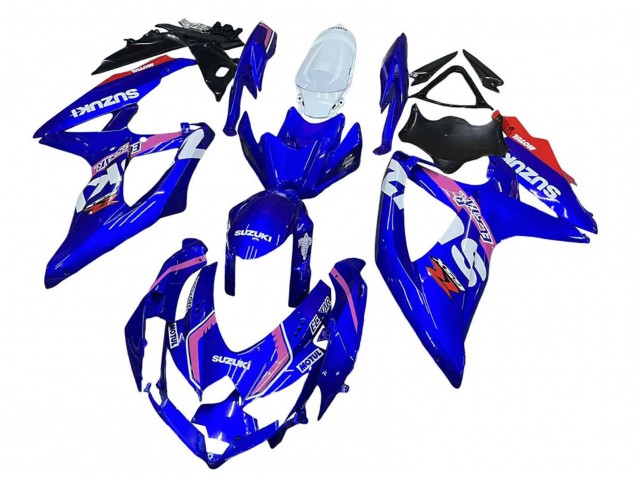 Großhandel Suzuki GSXR 600 / GSXR 750 Motorrad Verkleidung 2008-2010 - Weiss Blau Rosa Ecstar Motul