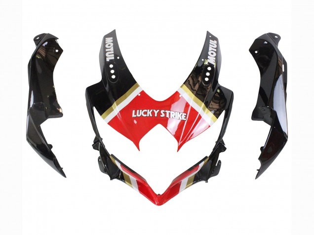 Großhandel Suzuki GSXR 600 / GSXR 750 Motorrad Verkleidung 2008-2010 - Glanzendes Schwarz Rot Weiss Motul Lucky Strike