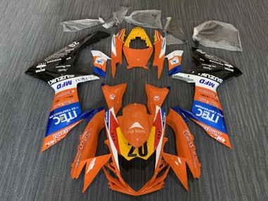 Großhandel Suzuki GSXR 600 / GSXR 750 Motorrad Verkleidung 2008-2010 - Orange Blau Weiss Schwarz ITEC
