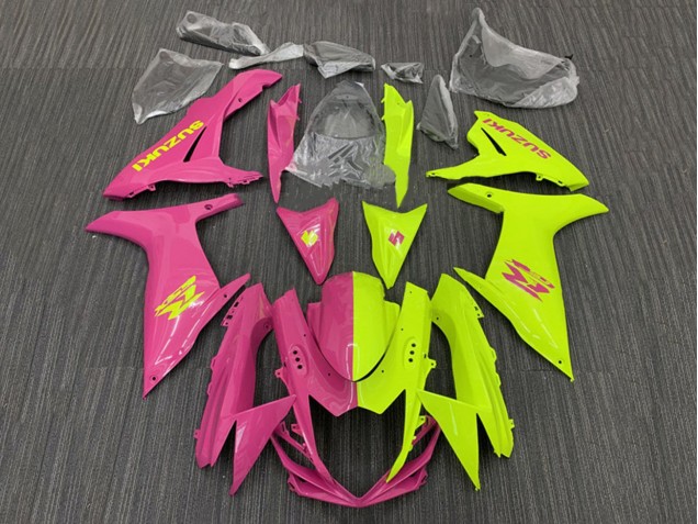 Großhandel Suzuki GSXR 600 / GSXR 750 Motorrad Verkleidung 2011-2024 - Rosa Gelb Geteiltes