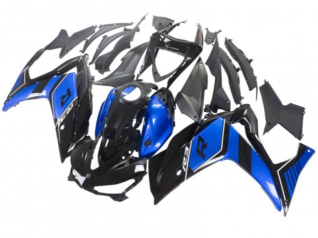 Großhandel Yamaha YZF R3/R25 Motorrad Verkleidung 2015-2018 - Blau Glanzendes Schwarz
