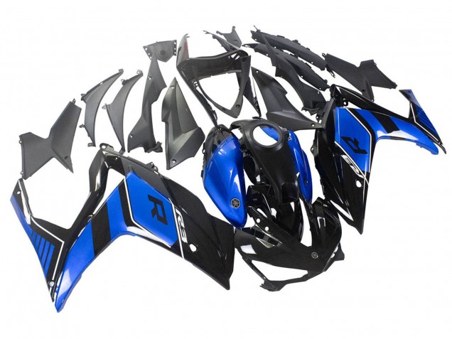 Großhandel Yamaha YZF R3/R25 Motorrad Verkleidung 2015-2018 - Blau Glanzendes Schwarz