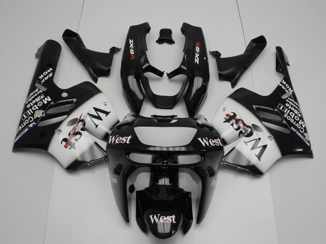 Großhandel Kawasaki ZX9R Motorrad Verkleidung 1994-1997 - Glanzendes Schwarz Weiss West