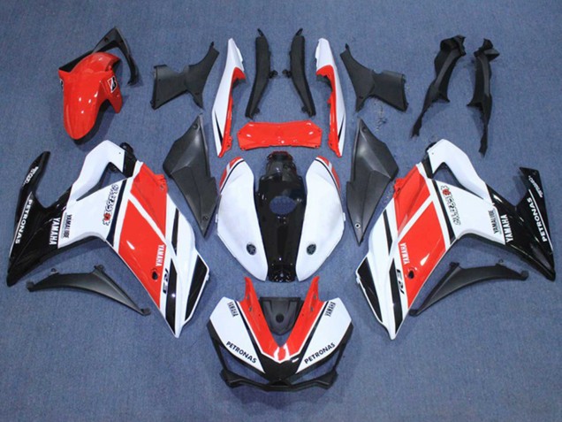 Großhandel Yamaha YZF R3/R25 Motorrad Verkleidung 2015-2018 - Weiss Rot Schwarz Petronas Yamalube