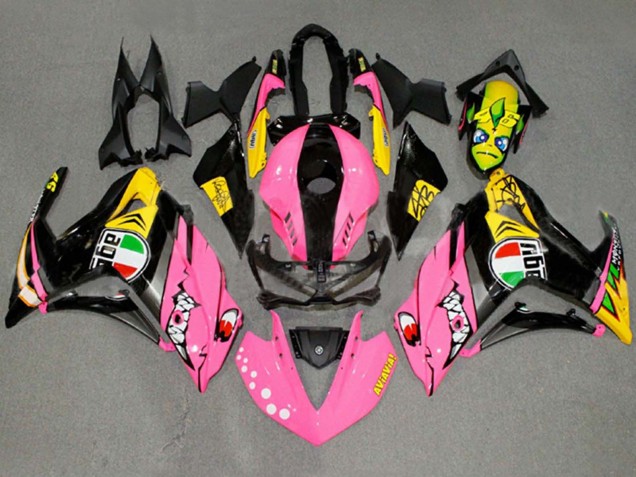 Großhandel Yamaha YZF R3/R25 Motorrad Verkleidung 2015-2018 - Rosa Gelb Schwarz Hai 46