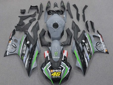 Großhandel Yamaha YZF R3/R25 Motorrad Verkleidung 2015-2018 - Nardo Grau Grun Schwarz ENEOS Monster 46