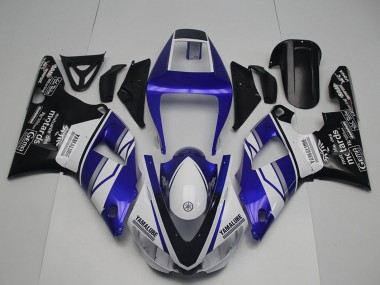 Großhandel Yamaha YZF R1 Motorrad Verkleidung 1998-1999 - Blau Weiss Glanzendes Schwarz Yamalube Motards