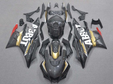 Großhandel Yamaha YZF R3/R25 Motorrad Verkleidung 2019-2021 - Rot Gold Schwarz Carbonfaser Stil