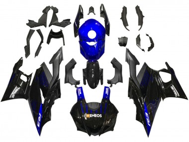 Großhandel Yamaha YZF R3/R25 Motorrad Verkleidung 2019-2021 - Blau Schwarz Carbonfaser ENEOS Yamalube