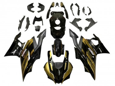 Großhandel Yamaha YZF R3/R25 Motorrad Verkleidung 2019-2021 - Gold Glanzendes Schwarz Semakin Didepan