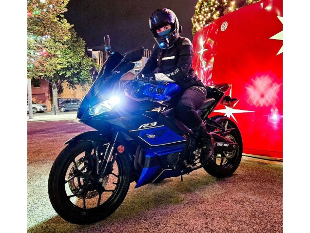 Großhandel Yamaha YZF R3/R25 Motorrad Verkleidung 2022-2024 - Blau Glanzendes Schwarz