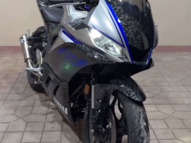 Großhandel Yamaha YZF R3/R25 Motorrad Verkleidung 2022-2024 - Marble Schwarz Silber Blau Geschmiedet Carbonfaser Stil