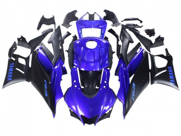 Großhandel Yamaha YZF R3/R25 Motorrad Verkleidung 2022-2024 - Blau Matt Schwarz