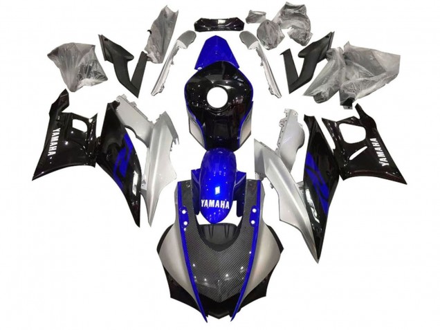 Großhandel Yamaha YZF R3/R25 Motorrad Verkleidung 2022-2024 - Silber Blau Schwarz Carbonfaser Stil