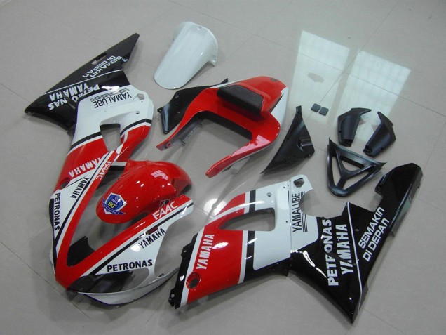 Großhandel Yamaha YZF R1 Motorrad Verkleidung 2000-2001 - Rot Weiss Glanzendes Schwarz Petronas Yamalube