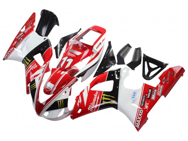 Großhandel Yamaha YZF 1000 R1 Motorrad Verkleidung 1998-1999 - Rot Weiss Schwarz Gelb Monster Milwaukee MAXXIS 11