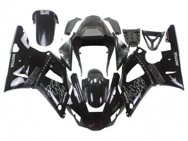 Großhandel Yamaha YZF 1000 R1 Motorrad Verkleidung 2000-2001 - Glanzendes Schwarz Weiss Monster Motul