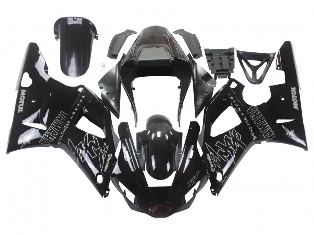 Großhandel Yamaha YZF 1000 R1 Motorrad Verkleidung 2000-2001 - Glanzendes Schwarz Weiss Monster Motul