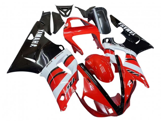 Großhandel Yamaha YZF 1000 R1 Motorrad Verkleidung 2000-2001 - Rot Weiss Glanzendes Schwarz