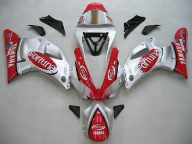 Großhandel Yamaha YZF 1000 R1 Motorrad Verkleidung 2000-2001 - Silber Rot Fortuna Motul