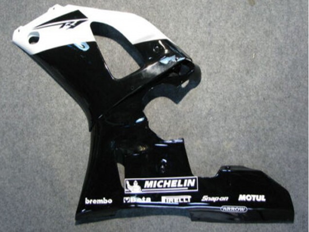 Großhandel Yamaha YZF 1000 R1 Motorrad Verkleidung 2000-2001 - Glanzendes Schwarz Weiss Michelin