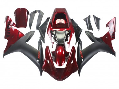 Großhandel Yamaha YZF 1000 R1 Motorrad Verkleidung Kit 2002-2003 - Rot Matt Schwarz