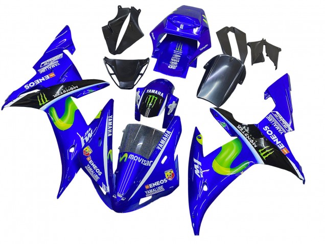 Großhandel Yamaha YZF 1000 R1 Motorrad Verkleidung 2002-2003 - Blau Schwarz Grun MoviStar ENEOS Monster