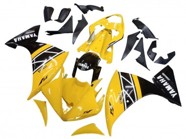 Großhandel Yamaha YZF 1000 R1 Motorrad Verkleidung Kit 2009-2011 - Gelb Weiss Schwarz Streifen