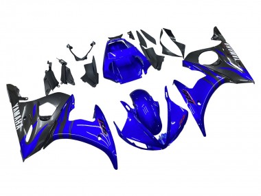 Großhandel Yamaha YZF R6 Motorrad Verkleidung 2003-2004 - Blau Glanzendes Schwarz