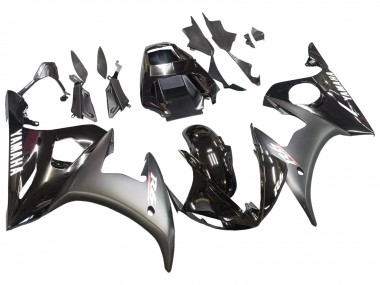 Großhandel Yamaha YZF R6 Motorrad Verkleidung 2003-2004 - Glanzendes Schwarz Matt Schwarz Weiss Aufkleber