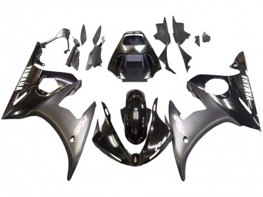 Großhandel Yamaha YZF R6 Motorrad Verkleidung 2003-2004 - Glanzendes Schwarz Matt Schwarz Weiss Aufkleber