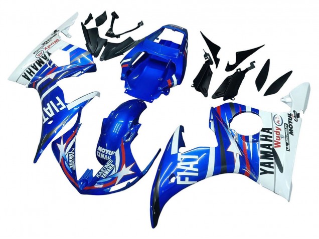 Großhandel Yamaha YZF R6 Motorrad Verkleidung 2003-2004 - Weiss Blau Fiat Motul Kastinee