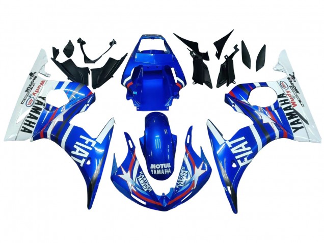 Großhandel Yamaha YZF R6 Motorrad Verkleidung 2003-2004 - Weiss Blau Fiat Motul Kastinee