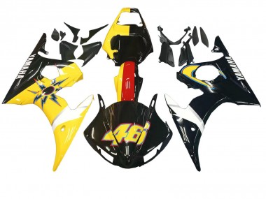 Großhandel Yamaha YZF R6 Motorrad Verkleidung 2003-2004 - Gelb Rot Glanzendes Schwarz 46