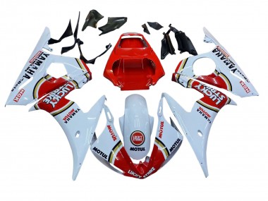 Großhandel Yamaha YZF R6 Motorrad Verkleidung 2003-2004 - Weiss Rot Lucky Strike Motul