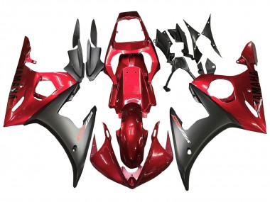 Großhandel Yamaha YZF R6 Motorrad Verkleidung Kit 2003-2004 - Rot Matt Schwarz