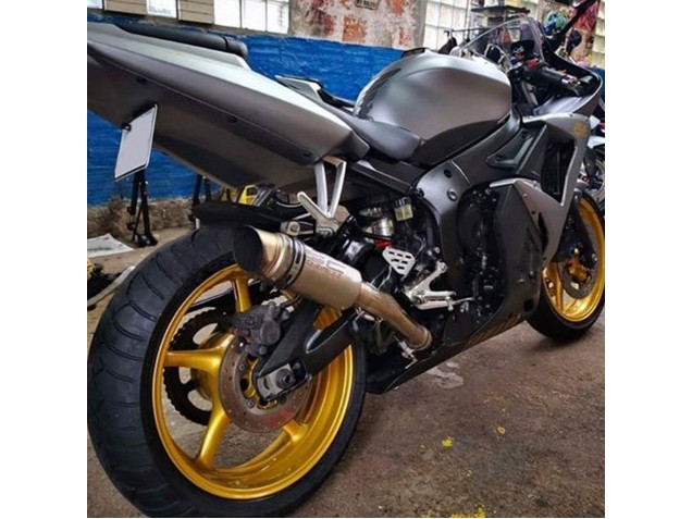 Großhandel Yamaha YZF R6 Motorrad Verkleidung 2003-2004 - Matt Grau Matt Schwarz Gold Aufkleber