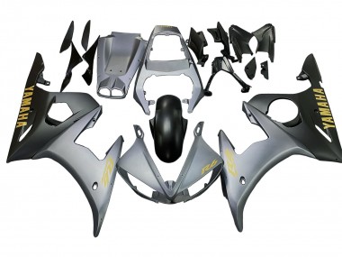 Großhandel Yamaha YZF R6 Motorrad Verkleidung 2003-2004 - Matt Grau Matt Schwarz Gold Aufkleber