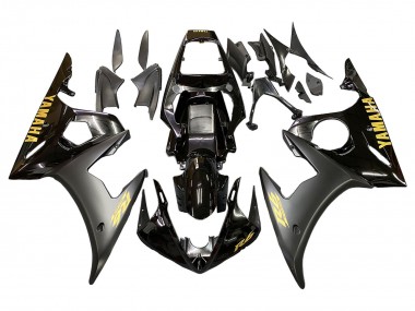 Großhandel Yamaha YZF R6S Motorrad Verkleidung 2006-2009 - Glanzendes Schwarz Matt Schwarz Gold Aufkleber