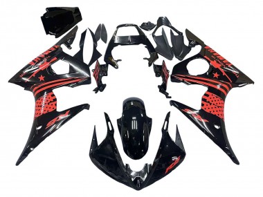 Großhandel Yamaha YZF R6 Motorrad Verkleidung 2003-2004 - Glanzendes Schwarz Rot