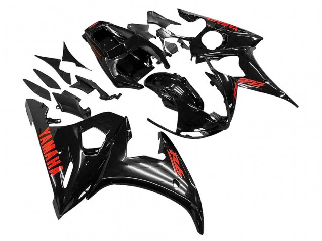 Großhandel Yamaha YZF R6 Motorrad Verkleidung 2003-2004 - Glanzendes Schwarz Rot